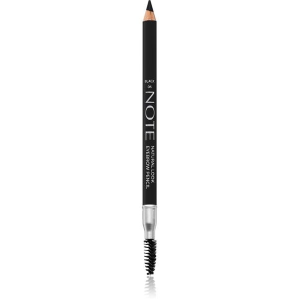 Note Cosmetique Note Cosmetique Natural Look svinčnik za obrvi s krtačko 06 Black 1,08 g