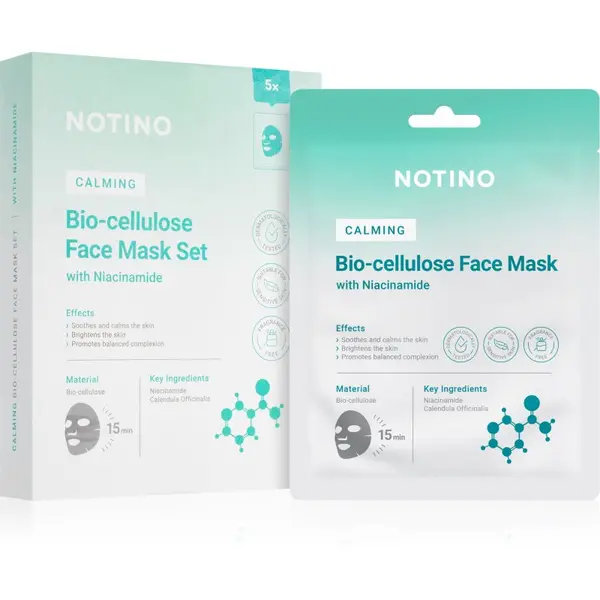Notino Notino Calming Bio-Cellulose Face Mask with Niacinamide set mask iz platna s pomirjajočim učinkom