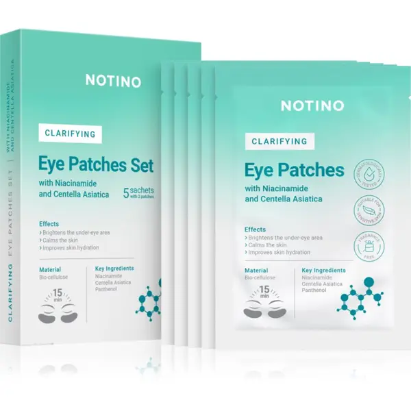 Notino Notino Clarifying Bio-Cellulose Eye Patches Set with Niacinamide and Centella Asiatica maska za posvetlitev za predel okoli oči