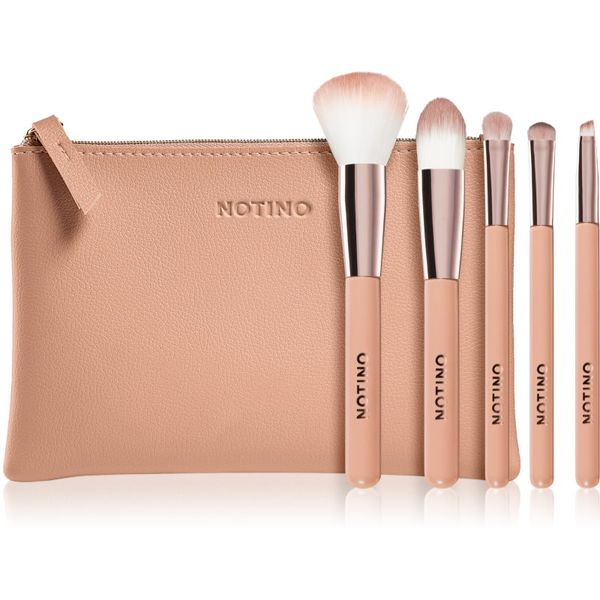 Notino Notino Glamour Collection Travel Brush Set with Pouch potovalni set čopičev s torbico