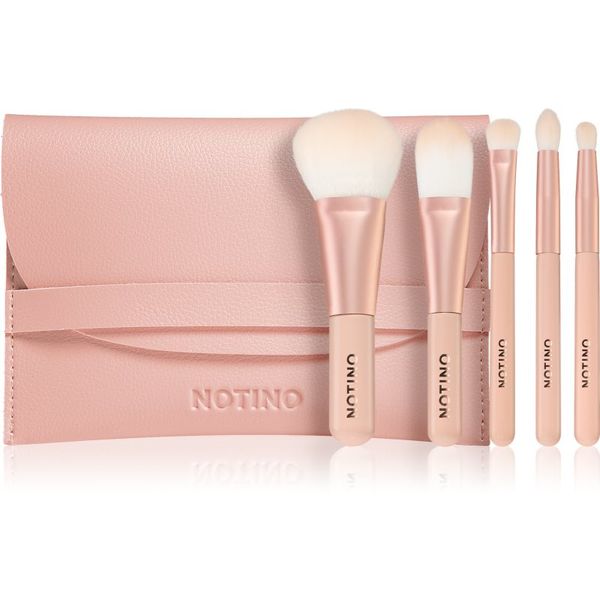 Notino Notino Pastel Collection Travel brush set with pouch potovalni set čopičev s torbico 1 kos