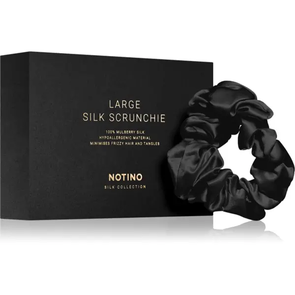 Notino Notino Silk Collection Large scrunchie svilena elastika za lase Black 1 kos