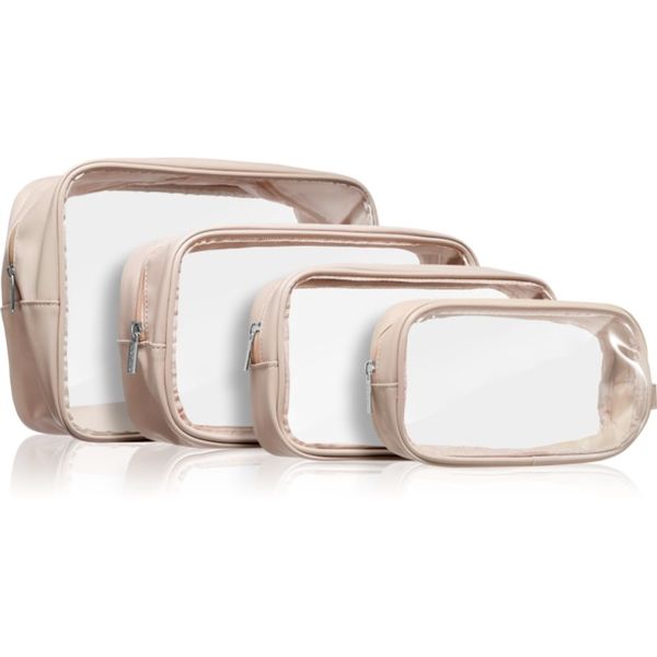 Notino Notino Travel Collection Cosmetic bag potovalni set za kozmetiko Beige 4 kos