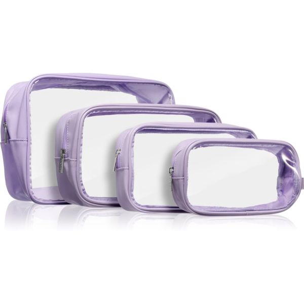 Notino Notino Travel Collection Cosmetic bag potovalni set za kozmetiko Purple 4 kos