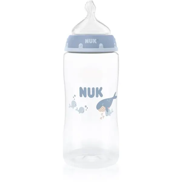 NUK NUK First Choice Whale steklenička z indikatorjem temperature 3m+ 300 ml