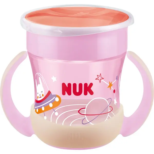 NUK NUK Magic Cup Night skodelica z ročaji 6m+ Pink 160 ml