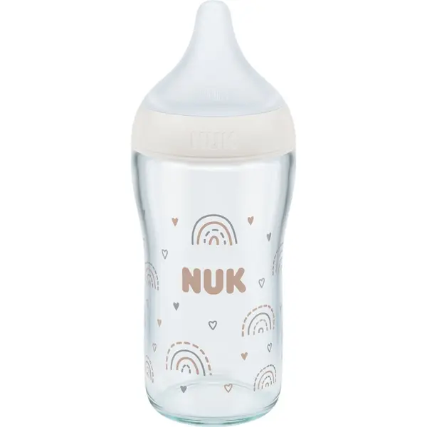 NUK NUK Perfect Match Glass Bottle steklenička za dojenčke z indikatorjem temperature 3m+ 230 ml