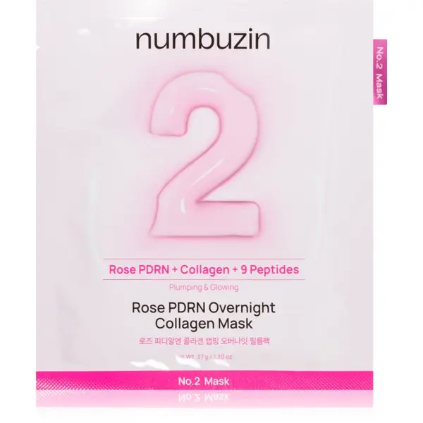 Numbuzin Numbuzin No. 2 Rose PDRN OverNight Collagen Mask globinsko hranilna maska za noč 4 kos