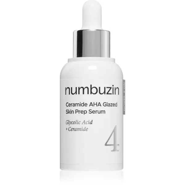Numbuzin Numbuzin No. 4 Ceramide AHA Glazed Skin Prep Serum vlažilni serum za obraz z učinkom eksfoliacije 30 ml