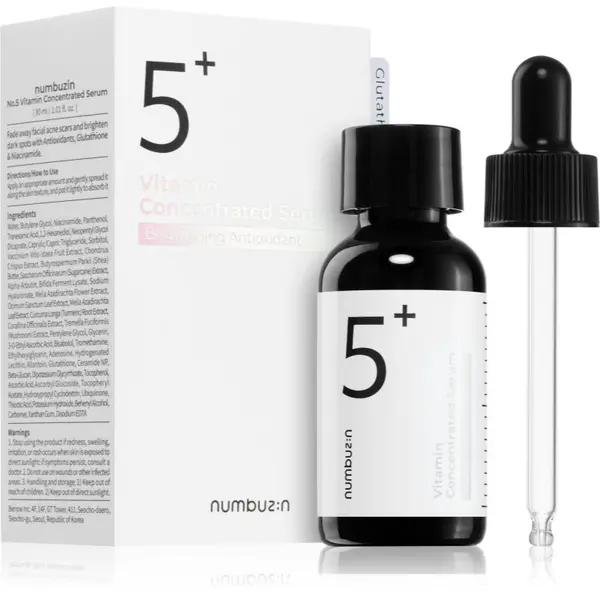 Numbuzin Numbuzin No. 5 Glutathione Vitamin Concentrated Serum koncentrirani serum za obraz za kožo s hiperpigmentacijo 30 ml