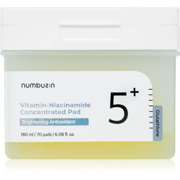 Numbuzin Numbuzin No. 5 Glutathione Vitamin Concentrated Toner Pad tonizirajoče blazinice za osvetljevanje kože in hidratacijo 70 kos
