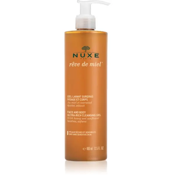 Nuxe Nuxe Rêve de Miel Face and Body Ultra-Rich Cleansing Gel čistilni gel za suho in občutljivo kožo 400 ml