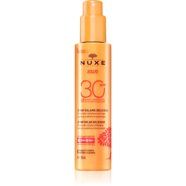 Nuxe Nuxe Sun Delicious Solar Spray pršilo za sončenje za obraz in telo SPF 30 150 ml