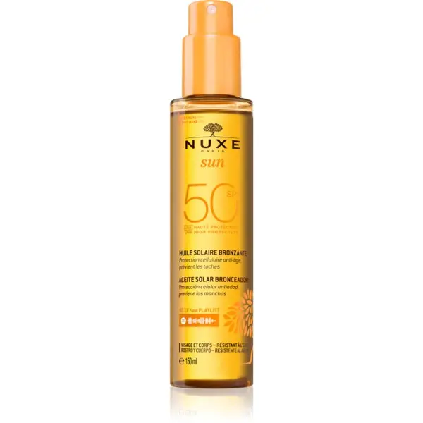 Nuxe Nuxe Sun Face and Body Tanning Sun Oil olje za sončenje za obraz in telo SPF 50 150 ml