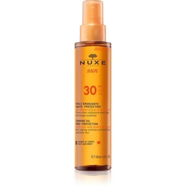 Nuxe Nuxe Sun Tanning Oil High Protection olje za sončenje za telo in obraz SPF 30 150 ml