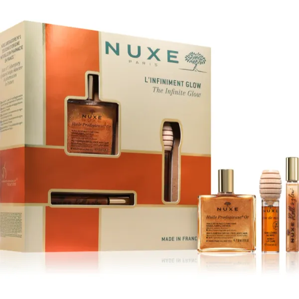 Nuxe Nuxe The Infinite Glow Set darilni set za obraz, telo in lase
