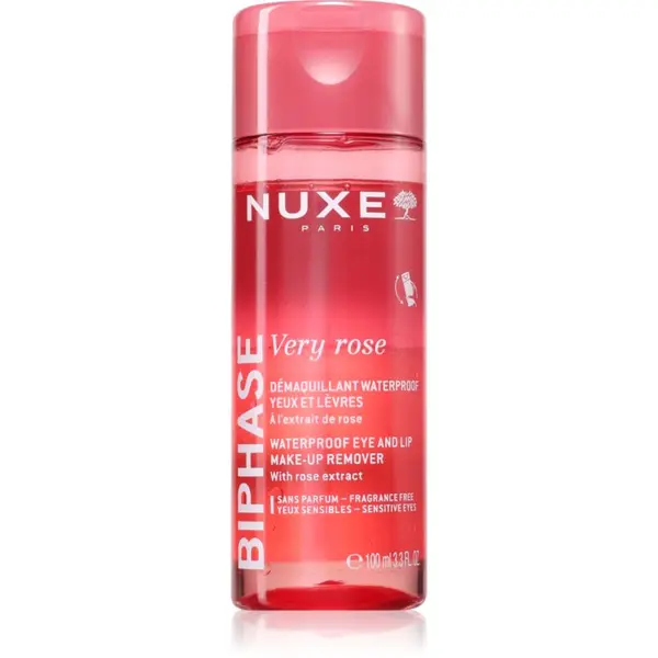 Nuxe Nuxe Very Rose dvofazni odstranjevalec ličil za oči in ustnice 100 ml