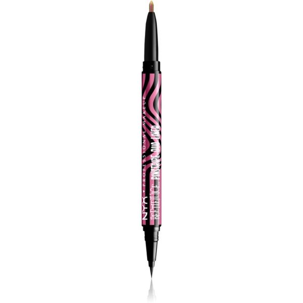 NYX Professional Makeup NYX Professional Makeup Beetlejuice Pinstripe Duo Liner tekoče črtalo za oči 2 v 1 odtenek 01 Pink Chrome 0,5 ml