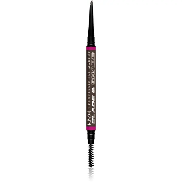 NYX Professional Makeup NYX Professional Makeup Blade & Shade svinčnik za obrvi s krtačko odtenek Ash Brown 0.06 g