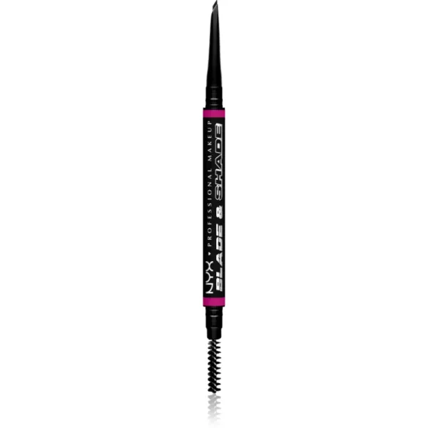 NYX Professional Makeup NYX Professional Makeup Blade & Shade svinčnik za obrvi s krtačko odtenek Black 0.06 g