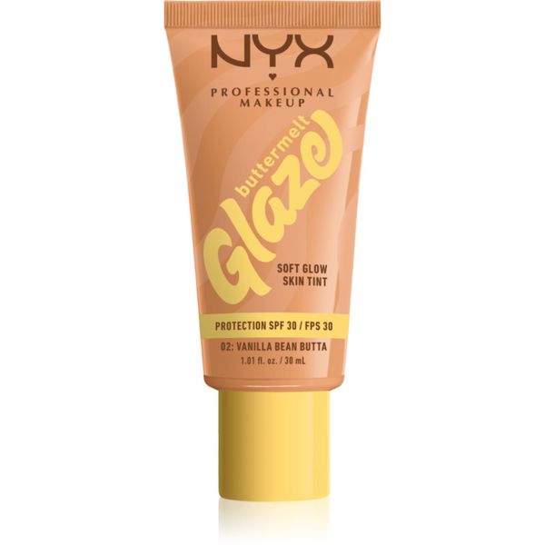 NYX Professional Makeup NYX Professional Makeup Buttermelt Glaze posvetlitveni tonirani fluid SPF 30 odtenek 02 Vanilla Bean Butta 30 ml