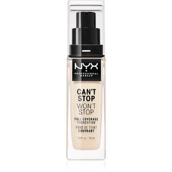 NYX Professional Makeup NYX Professional Makeup Can't Stop Won't Stop Full Coverage Foundation visoko prekrivni tekoči puder odtenek 01 Pale 30 ml