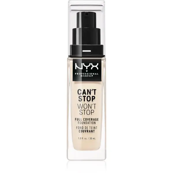 NYX Professional Makeup NYX Professional Makeup Can't Stop Won't Stop Full Coverage Foundation visoko prekrivni tekoči puder odtenek 01 Pale 30 ml