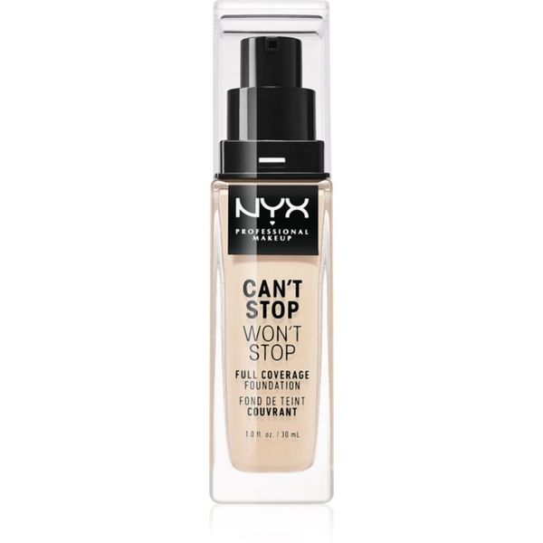 NYX Professional Makeup NYX Professional Makeup Can't Stop Won't Stop Full Coverage Foundation visoko prekrivni tekoči puder odtenek 1.3 Light Porcelain 30 ml