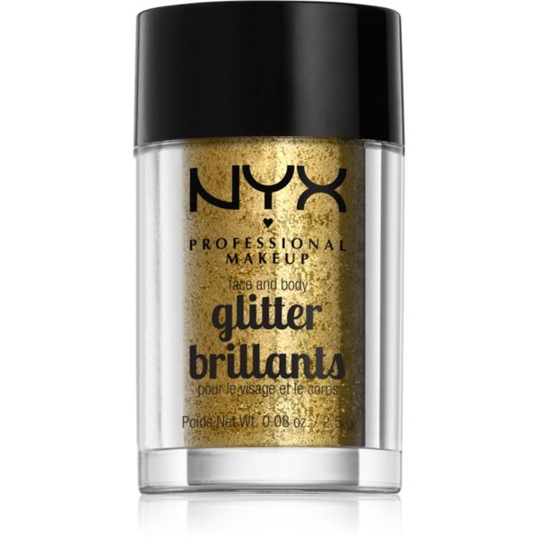 NYX Professional Makeup NYX Professional Makeup Face & Body Glitter Brillants bleščice za obraz in telo odtenek 05 Gold 2.5 g