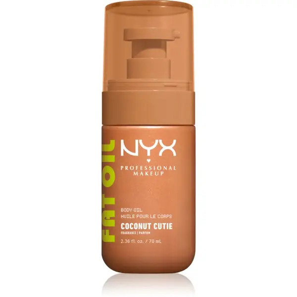 NYX Professional Makeup NYX Professional Makeup Fat Oil Body hranilno olje za telo ki dodaja hidracijo in sijaj z vonjem Coconut Cutie 70 ml