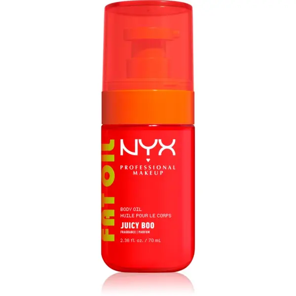 NYX Professional Makeup NYX Professional Makeup Fat Oil Body hranilno olje za telo ki dodaja hidracijo in sijaj z vonjem Juicy Boo 70 ml