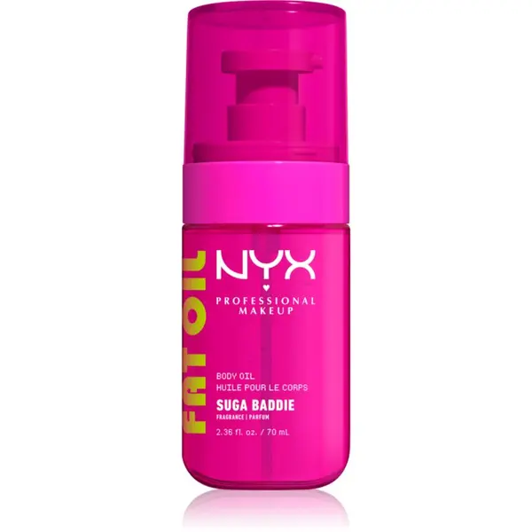 NYX Professional Makeup NYX Professional Makeup Fat Oil Body hranilno olje za telo ki dodaja hidracijo in sijaj z vonjem Suga Baddie 70 ml