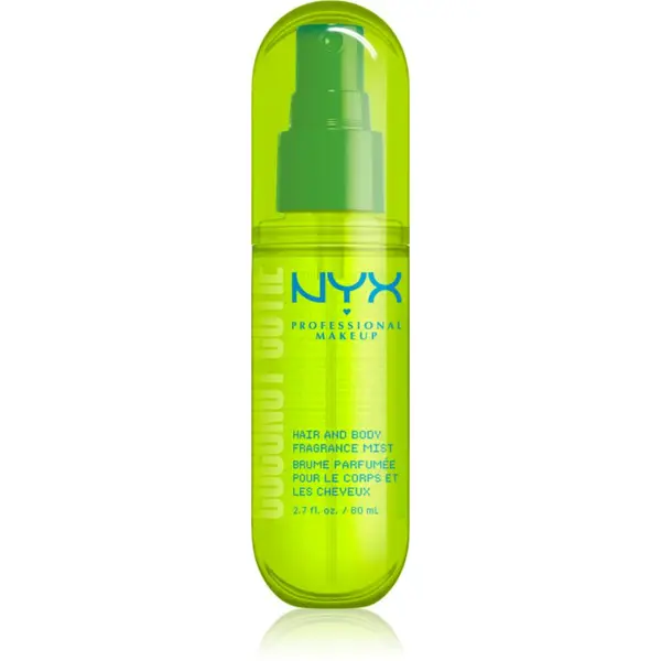 NYX Professional Makeup NYX Professional Makeup Fat Oil Body parfumska meglica za lase in telo z vonjem Coconut Cutie 80 ml