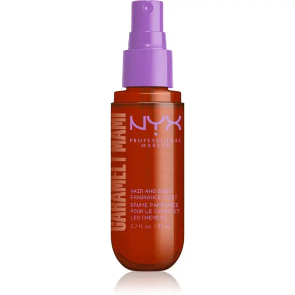NYX Professional Makeup NYX Professional Makeup Fat Oil Body Spray parfumska meglica za lase in telo z vonjem Caramelt Mami 80 ml
