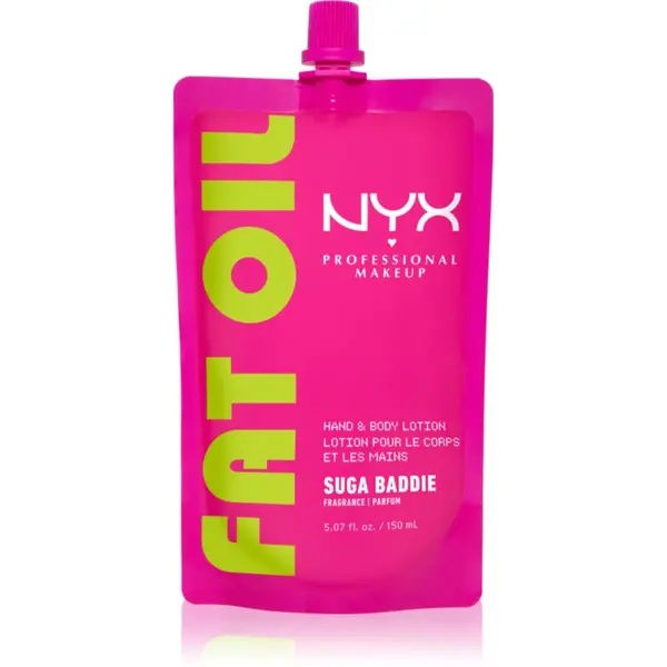 NYX Professional Makeup NYX Professional Makeup Fat Oil Body vlažilni losjon za roke in telo z vonjem Suga Baddie 150 ml