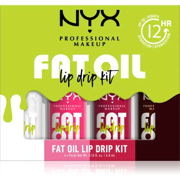 NYX Professional Makeup NYX Professional Makeup Fat Oil Lip Drip set za ustnice 4x4.8 ml