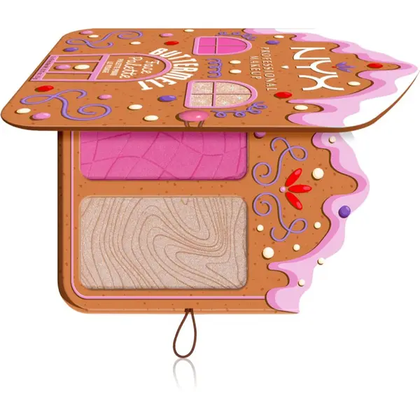 NYX Professional Makeup NYX Professional Makeup Gingerbaddie Land Buttermelt paleta osvetljevalcev in rdečil odtenek Light/Medium 1 kos