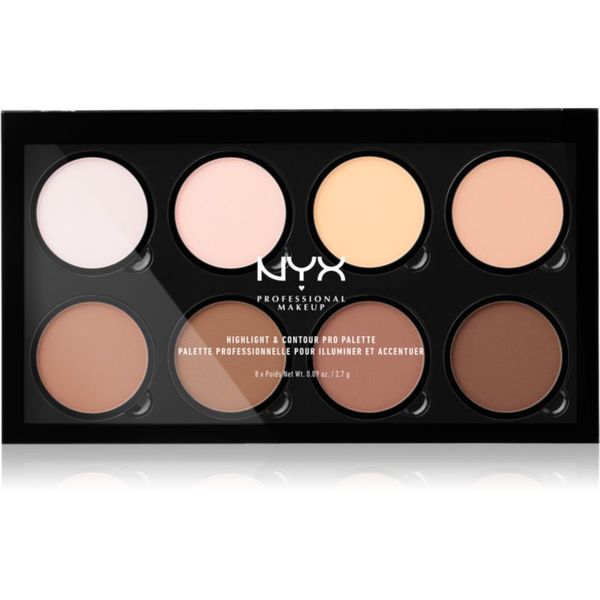 NYX Professional Makeup NYX Professional Makeup Highlight & Contour PRO paleta za konture obraza 8x2,7 g
