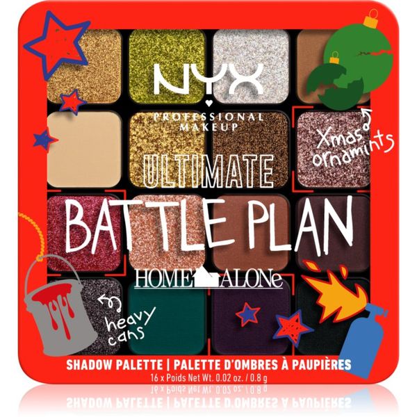 NYX Professional Makeup NYX Professional Makeup Home Alone Ultimate Battle Plan paleta senčil za oči odtenek Ultimate Battle Plan 16x0.8 g