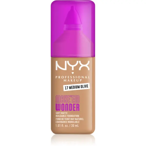 NYX Professional Makeup NYX Professional Makeup Make ‘Em Wonder lahka matirajoča podlaga odtenek 17 Medium olive 30 ml