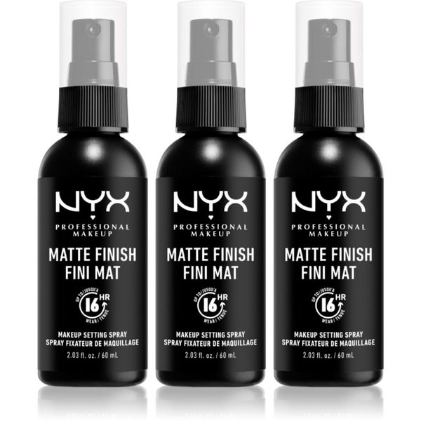 NYX Professional Makeup NYX Professional Makeup Makeup Setting Spray Matte pršilo za fiksiranje 3x60 ml