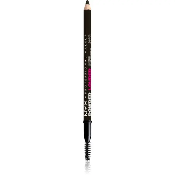 NYX Professional Makeup NYX Professional Makeup Powder Louder svinčnik za obrvi s krtačko odtenek Black 1 kos