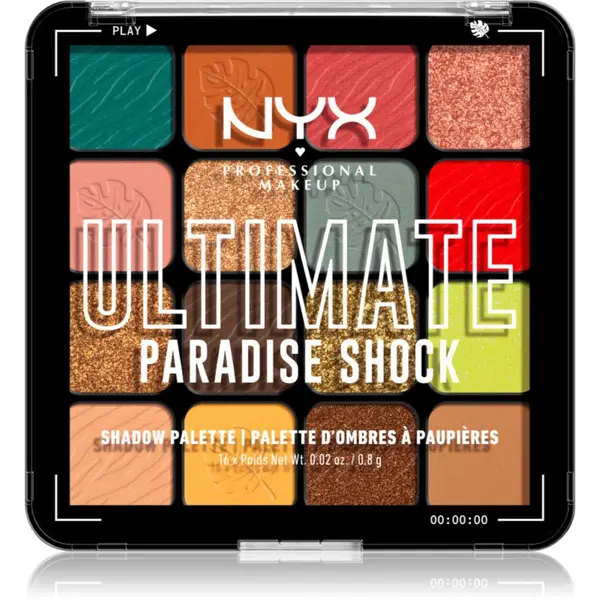 NYX Professional Makeup NYX Professional Makeup Ultimate Shadow Palette senčila za oči odtenek Paradise Shock 16 kos