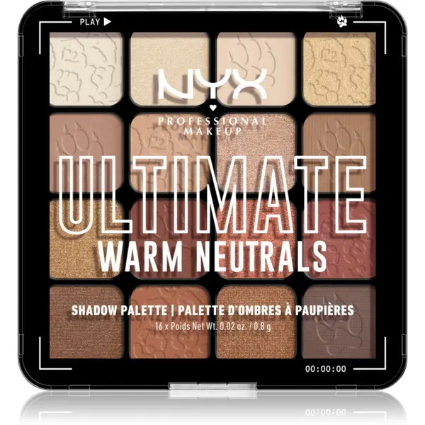 NYX Professional Makeup NYX Professional Makeup Ultimate Shadow Palette senčila za oči odtenek Warm Neutrals 16x0,8 g