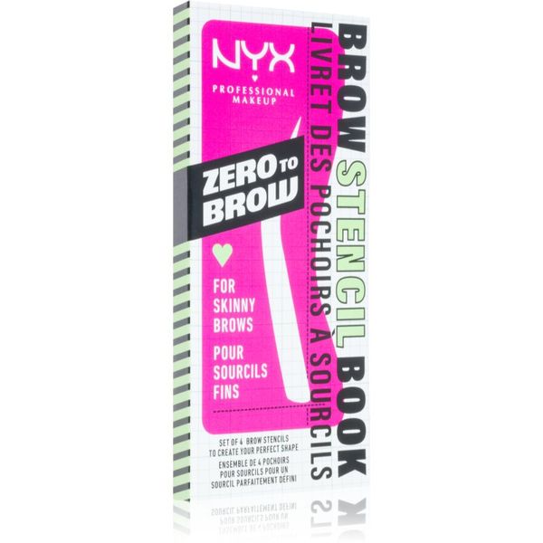 NYX Professional Makeup NYX Professional Makeup Zero To Brow Stencil Book predloge za obrvi 01 Thin 4 kos