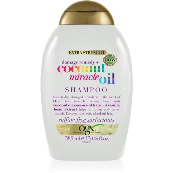 OGX OGX Coconut Miracle Oil krepilni šampon za poškodovane lase s kokosovim oljem 385 ml