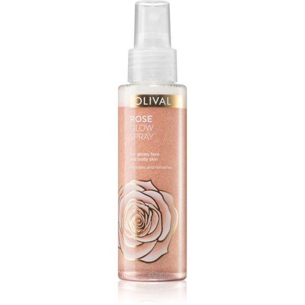 Olival Olival Rose Glow posvetlitveno pršilo za obraz in telo z bleščicami 100 ml