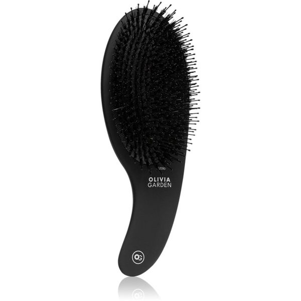 Olivia Garden Olivia Garden Black Label CURVE Board&Nylon bristles krtača za lase s ščetinami divjega prašiča 1 kos