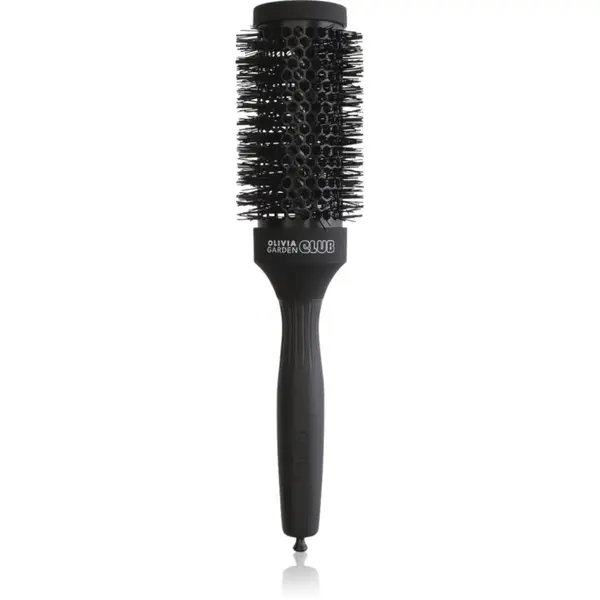 Olivia Garden Club Olivia Garden Club The Glow Blowout Ceramic Round Brush Black okrogla krtača za lase M 1 kos