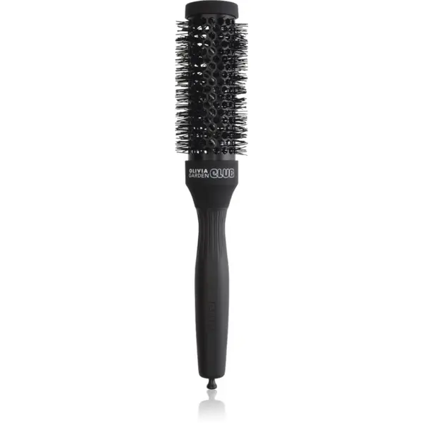 Olivia Garden Club Olivia Garden Club The Glow Blowout Ceramic Round Brush Black okrogla krtača za lase S 1 kos